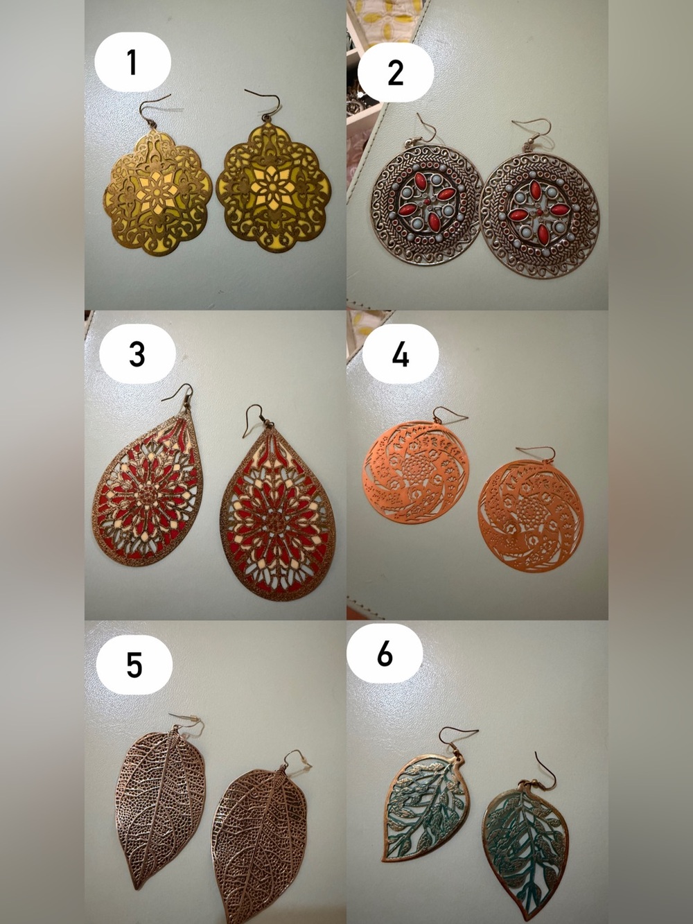 Vintage Handmade Filigree Earrings - Sold separately (or as bundle!)